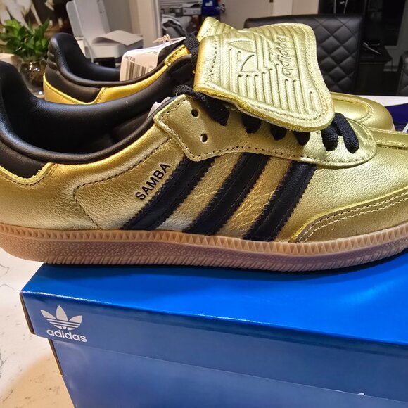 [JH5708] Womens Adidas Samba LT Long Tongue 'Gold Metallic Black Gum' SIZE 7 NEW - Picture 5 of 16